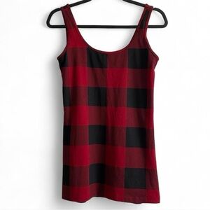 Maurices Red Buffalo Plaid Fitted Tank Top Size M